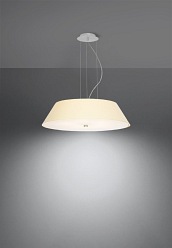 Lampa wisząca okrągła VEGA 60 cm 5xE27 biała