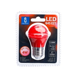 Żarówka LED E27 4W G45 Aigostar - czerwona