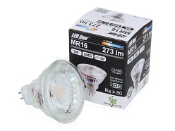 Żarówka ledowa MR16 GU5.3  LED line 3W 273lm 36° - biała ciepła