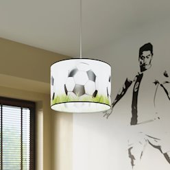 Lampa wisząca dziecięca Football C 30 1xE27 biało-czarno-zielona