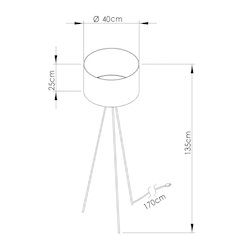 Lampa podłogowa z abażurem Nevia 1xE27 granatowa
