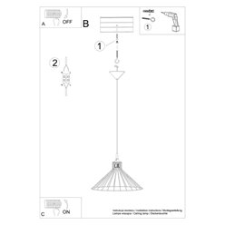 Lampa wisząca druciana EDA 1xE27 czarna