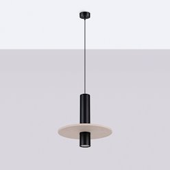 Lampa wisząca filcowa Pelta 1xGU10 czarno-beżowa