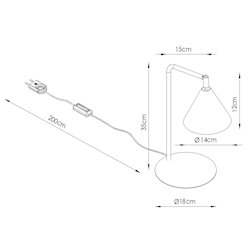 Lampa biurkowa ze stożkowym kloszem Nox 1xE14 zielona oliwka