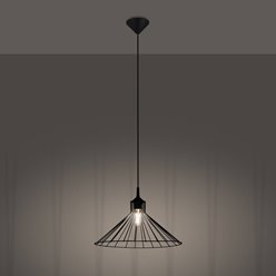 Lampa wisząca druciana EDA 1xE27 czarna