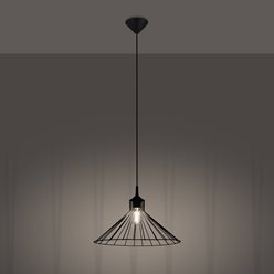 Lampa wisząca druciana EDA 1xE27 czarna