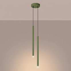 Lampa wisząca podwójna tuba Pastelo 2xG9 okrągła szałwiowa