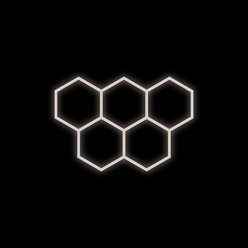 Lampa LED Hexagon 5xHEX czarna 192W 4000K
