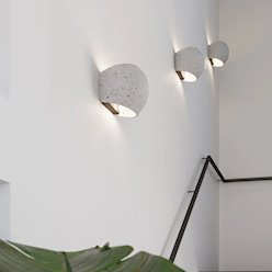Kinkiet betonowy okrągły Globe 2xG9 szary