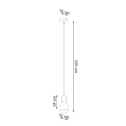 Lampa wisząca QUBIC 1xE27 szara