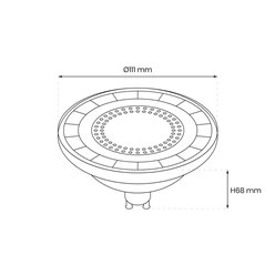 Żarówka LED AR111 GU10 12W 3000K 38st. Biała