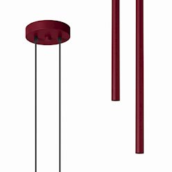 Lampa wisząca podwójna tuba Pastelo 2xG9 okrągła burgundowa