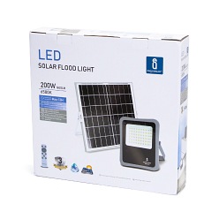 Halogen LED solarny 200W z pilotem Aigostar - biała zimna