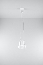 Lampa wisząca na kablu 3xE27 DIEGO biała
