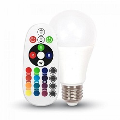 Żarówka LED V-TAC 9W E27 A60 Pilot VT-2229 4000K+RGB 806lm