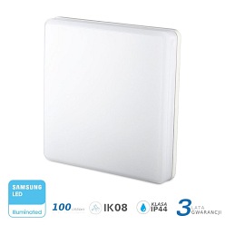 Plafon Kwadrat V-TAC 15W LED Samsung IP44 100lm/W VT-8033 6400K 1500lm