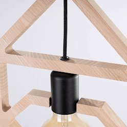 Lampa wisząca dekoracyjna Caro 1xE27 naturalne drewno/czarna