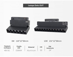 Reflektor magnetyczny M-LINE DOTS OUT 6W 3000K