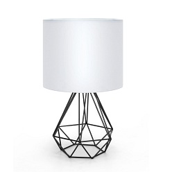 Metalowa lampa stołowa E14 z dekoracyjną podstawą