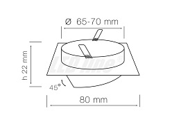 Oprawa  halogenowa marki LED line, kwadratowa, ruchoma, odlew -  chrom