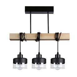 Lampa wisząca drewniana Snow potrójna 3xE27