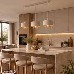 Potrójna lampa wisząca E27 Velto Loft listwa 60cm beżowa