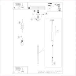 Lampa wisząca pojedyncza Bliss 1xG9 czarna