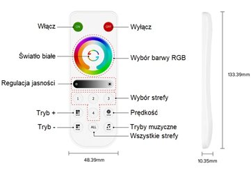 Pilot do LED cyfrowych RGB-RGBW - 4 strefy