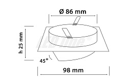 Oprawa sufitowa marki  LED line, kwadrat ruchoma, srebrna szczotkowana