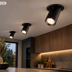 Oprawa halogenowa LED line, okrągła, stała, tłoczona - satyna