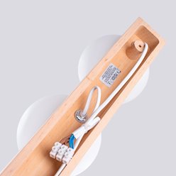 Lampa drewniana z mleczną kulą Bulbo 4xG9 naturalne drewno