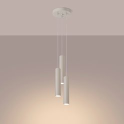 Lampa wisząca potrójna Lagos 3xGU10 okrągła beżowa
