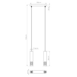 Lampa wisząca podwójna Liro 2xGU10 listwa biała