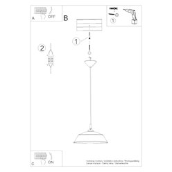 Lampa wisząca z okrągłym kloszem Frika 1xE27 czarna