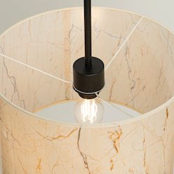 Lampa wisząca z abażurem Nevia 1xE27 beżowy marmur