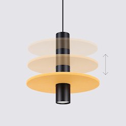Lampa wisząca filcowa Pelta 1xGU10 czarno-żółta
