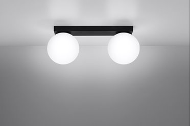 Lampa sufitowa mleczne kule YOLI 2xG9 czarna