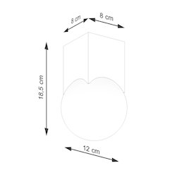 Lampa sufitowa Solis z mleczną kulą 1xG9 naturalne drewno