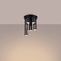 Lampa sufitowa tuby Lagos 5xGU10 okrągła czarna