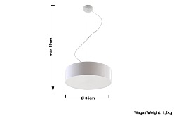 Lampa wisząca plafon ARENA 35 cm 2xE27 biały