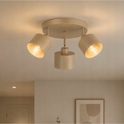 Lampa sufitowa Loft 3xE27 Elena ruchoma okrągła beżowa