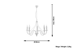 Żyrandol Retro MINERWA 5xE14 Biały