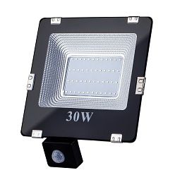 Halogen / naświetlacz LED 30W 2100lm SMD IP65 czarny z czujnikiem ruchu PIR - biała dzienna