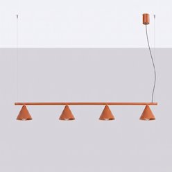Lampa wisząca Nox 4-punktowa 4xE14 ochra czerwona