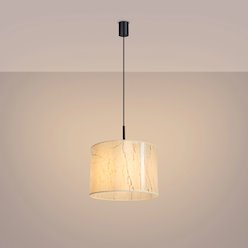Lampa wisząca z abażurem Nevia 1xE27 beżowy marmur