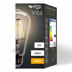 Żarówka LED E27 Filament ST64 6W 720lm neutralna