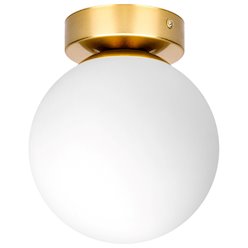 Lampa sufitowa mleczna kula Bali 15cm 1xE27 złota