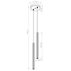 Lampa wisząca podwójna Arche 2xG9 okrągła czarna