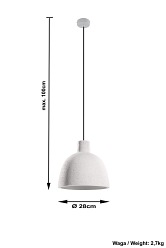 Lampa wisząca betonowa DAMASO 1xE27