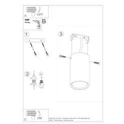 Tuba sufitowa Lagos 10 cm 1xGU10 zielony oliwkowy